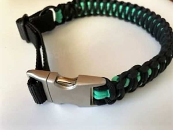 Collier Paracorde Tressage Double Cobra Noir/Fresh Menthe