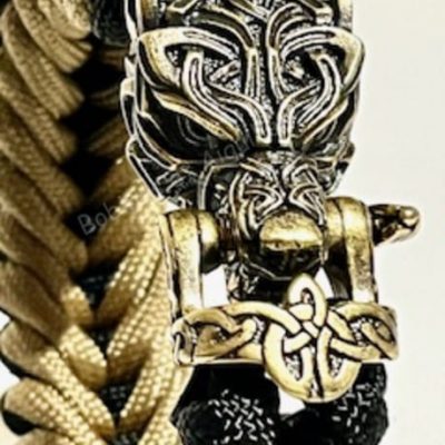 Bracelet Paracorde Tête de Loup ou Tête d'Ours Personnalisable